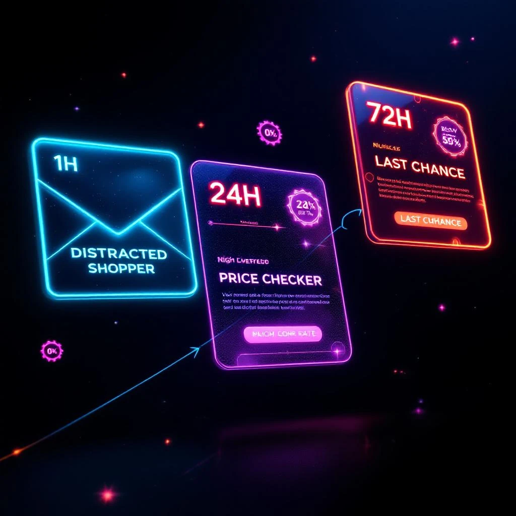 Three-email recovery sequence timing