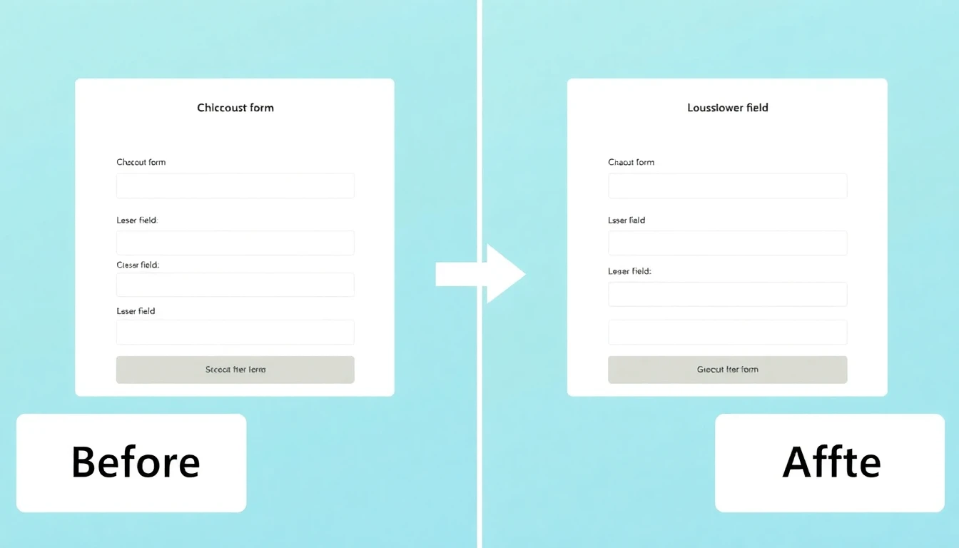 Before and after checkout form optimization